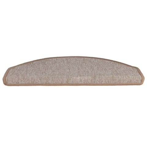 VidaXL Maty na schody 15 szt. 65x24x4 cm Jasnobrązowe, półokrągłe, duże