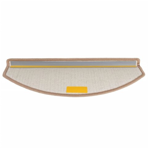 VidaXL Maty na schody 15 szt. 65x24x4 cm Jasnobrązowe, półokrągłe, duże