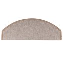 VidaXL Maty na schody 15 szt. 65x24x4 cm Jasnobrązowe, półokrągłe, duże