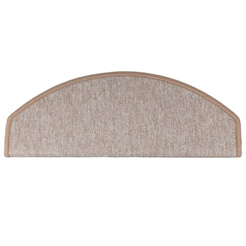 VidaXL Maty na schody 15 szt. 65x24x4 cm Jasnobrązowe, półokrągłe, duże