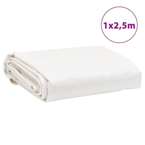 VidaXL Plandeka, biała, 1x2,5 m, 650 g/m²