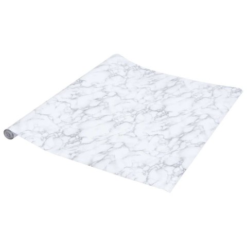 VidaXL Samoprzylepna okleina meblowa, marmurowa biel, 90x500 cm, PVC