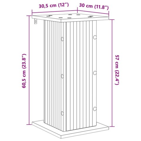 VidaXL Stojak na rośliny 2 pcs Betonowy szary 30,5 x 30 x 60,5 cm