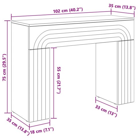 VidaXL Stolik kawowy Biały wysoki połysk 102 x 35 x 75 cm