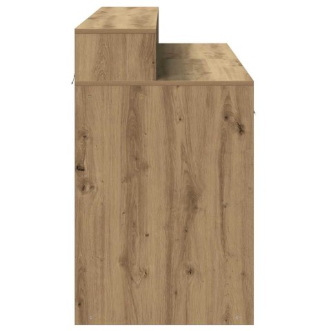 VidaXL Biurko z podświetleniem LED, dąb artisian, 140x55x91 cm