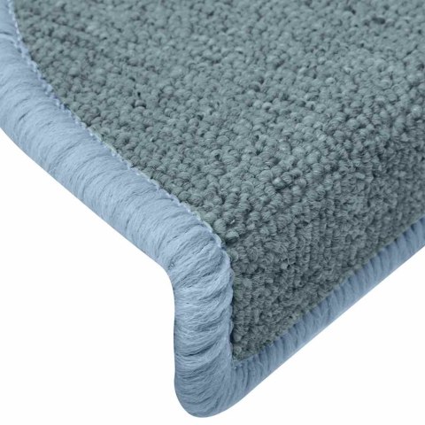 VidaXL Maty na schody 15 szt. 65x24x4 cm, niebieskie, półokrągłe, duże