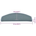 VidaXL Maty na schody 15 szt. 65x24x4 cm, niebieskie, półokrągłe, duże