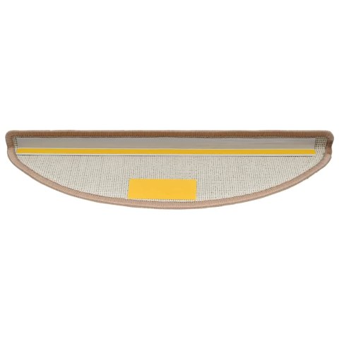 VidaXL Maty na schody 20 szt. 56x17x3 cm Jasnobrązowe półokrągłe