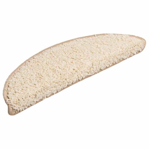 VidaXL Maty na schody 20 szt. 56x17x3 cm Kremowe półokrągłe