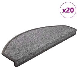 VidaXL Maty na schody 20 szt. 65x24x4 cm Ciemnoszare Półokrągłe Duże