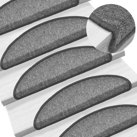 VidaXL Maty na schody 30 szt. 56x17x3 cm Ciemnoszary Półokrągły