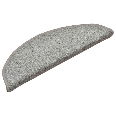 VidaXL Maty na schody 30 szt. 56x17x3 cm Jasnoszare półokrągłe