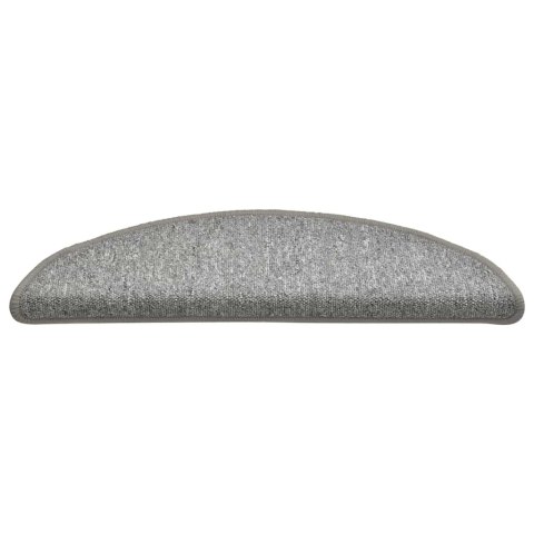 VidaXL Maty na schody 30 szt. 56x17x3 cm Jasnoszare półokrągłe