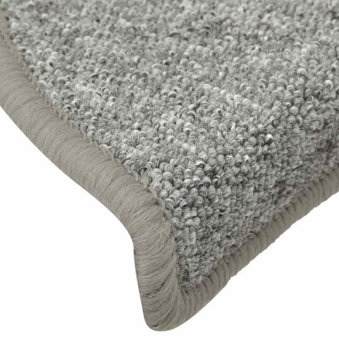 VidaXL Maty na schody 30 szt. 56x17x3 cm Jasnoszare półokrągłe