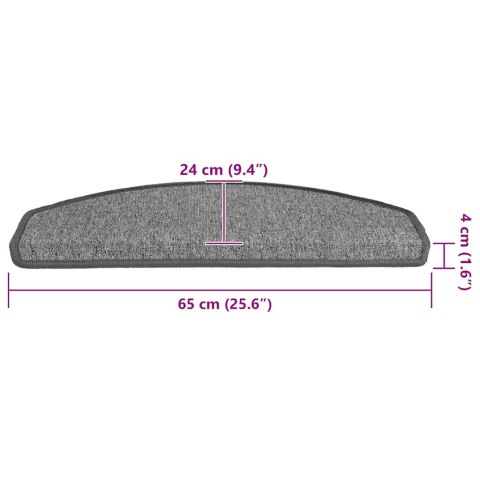 VidaXL Maty na schody 30 szt. 65x24x4 cm Ciemnoszary Półokrągły Duży