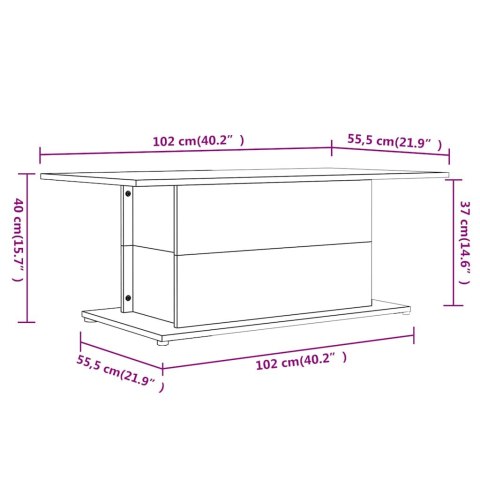 VidaXL Stolik kawowy, czarny, 102x55,5x40 cm, materiał drewnopochodny