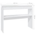 VidaXL Stolik konsolowy, biały, 102x30x80 cm, materiał drewnopochodny