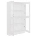 VidaXL Witryna, biała, 82,5x30,5x150 cm, materiał drewnopochodny