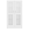 VidaXL Witryna, biała, 82,5x30,5x150 cm, materiał drewnopochodny