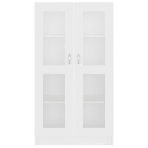 VidaXL Witryna, biała, 82,5x30,5x150 cm, materiał drewnopochodny