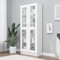 VidaXL Witryna, biała, 82,5x30,5x185 cm, materiał drewnopochodny