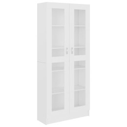 VidaXL Witryna, biała, 82,5x30,5x185 cm, materiał drewnopochodny