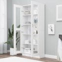 VidaXL Witryna, biała, 82,5x30,5x185 cm, materiał drewnopochodny