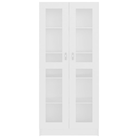 VidaXL Witryna, biała, 82,5x30,5x185 cm, materiał drewnopochodny