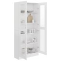 VidaXL Witryna, biała, 82,5x30,5x185 cm, materiał drewnopochodny