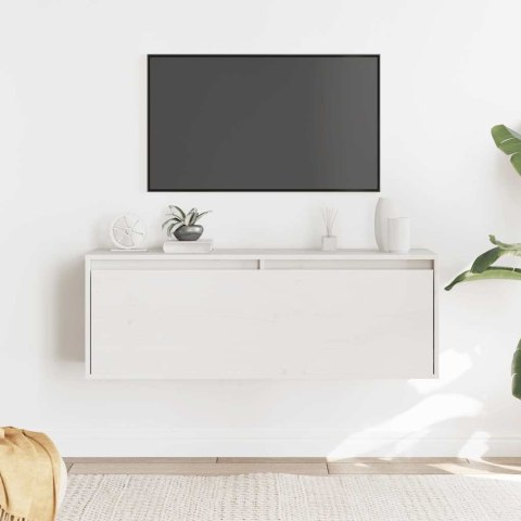 VidaXL Szafka ścienna, biała, 100x30x35 cm, lite drewno sosnowe