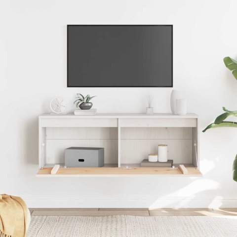 VidaXL Szafka ścienna, biała, 100x30x35 cm, lite drewno sosnowe