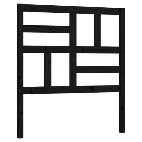 VidaXL Wezgłowie łóżka, czarne, 96x4x104 cm, lite drewno sosnowe