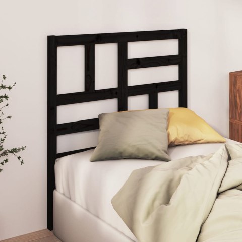 VidaXL Wezgłowie łóżka, czarne, 96x4x104 cm, lite drewno sosnowe