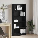 VidaXL Regał biblioteczny Czarny Dąb 80x24x176 cm Drewno klejone
