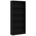 VidaXL Regał biblioteczny Czarny Dąb 80x24x176 cm Drewno klejone