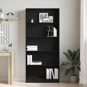VidaXL Regał biblioteczny Czarny Dąb 80x24x176 cm Drewno klejone