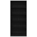VidaXL Regał biblioteczny Czarny Dąb 80x24x176 cm Drewno klejone