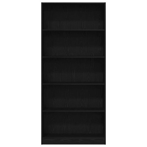 VidaXL Regał biblioteczny Czarny Dąb 80x24x176 cm Drewno klejone