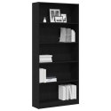 VidaXL Regał biblioteczny Czarny Dąb 80x24x176 cm Drewno klejone