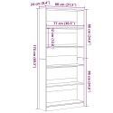 VidaXL Regał biblioteczny Czarny Dąb 80x24x176 cm Drewno klejone