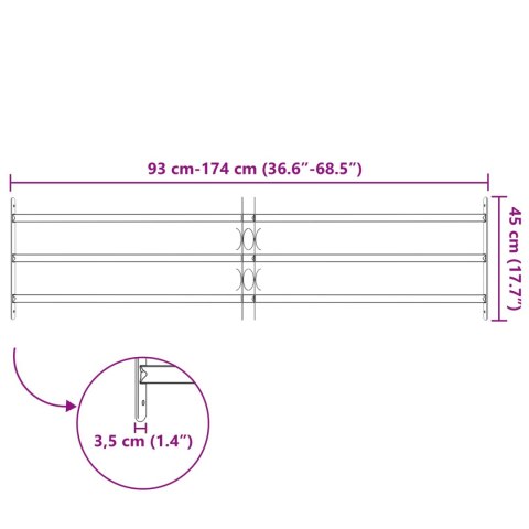 VidaXL Krata zabezpieczająca do okien z 3 poprzeczkami 3 pcs 93-174 cm