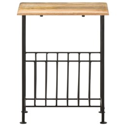 VidaXL Stojak na gazety, 40x30x50 cm, lite drewno mango i stal