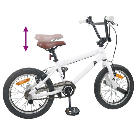 VidaXL BMX 18 Cali dla dzieci w wieku 7-10 lat Biały