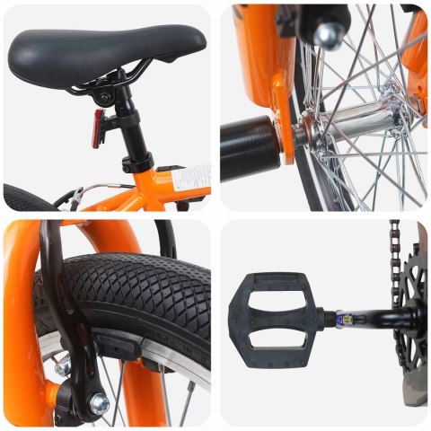 VidaXL BMX 18 Cali dla dzieci w wieku 7-10 lat pomarańczowy
