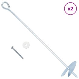VidaXL Kotwa ziemna 10 pcs srebrny Ø10 x 50 cm Galwanizowany metal