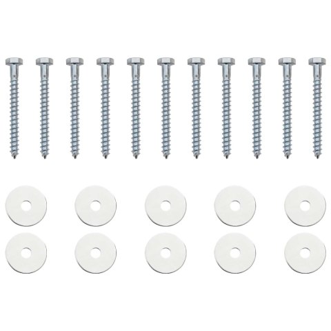 VidaXL Kotwa ziemna 10 pcs srebrny Ø10 x 50 cm Galwanizowany metal