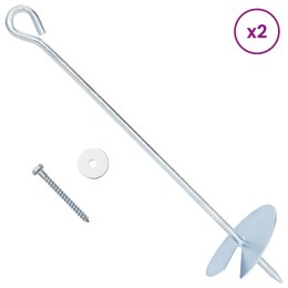 VidaXL Kotwa ziemna 4 pcs srebrny Ø10 x 40 cm Galwanizowany metal