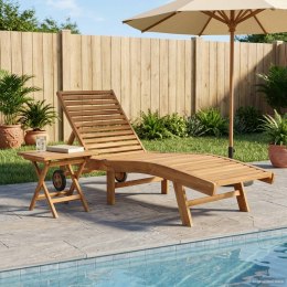 VidaXL Leżak 2 pcs brązowy Lite drewno teakowe