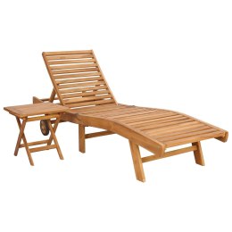 VidaXL Leżak 2 pcs brązowy Lite drewno teakowe