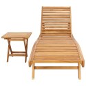 VidaXL Leżak 2 pcs brązowy Lite drewno teakowe
